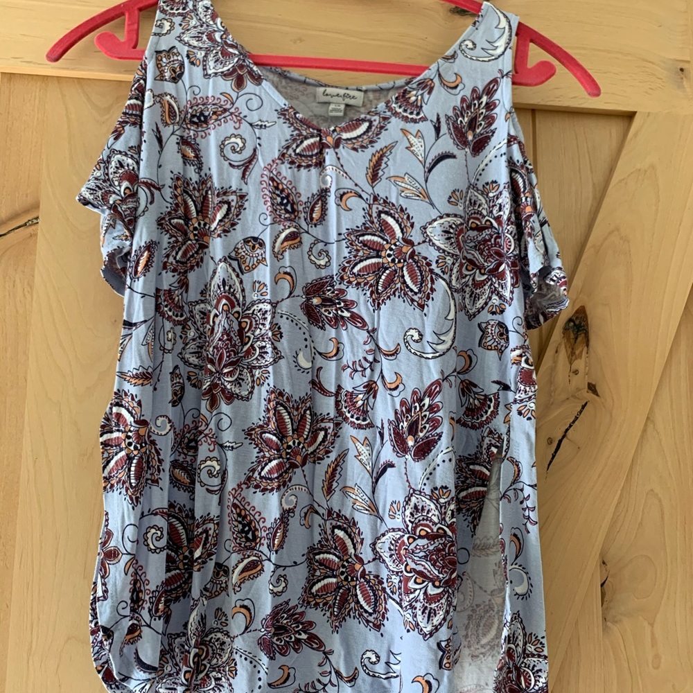 Floral tank top/ off the shoulder shirt